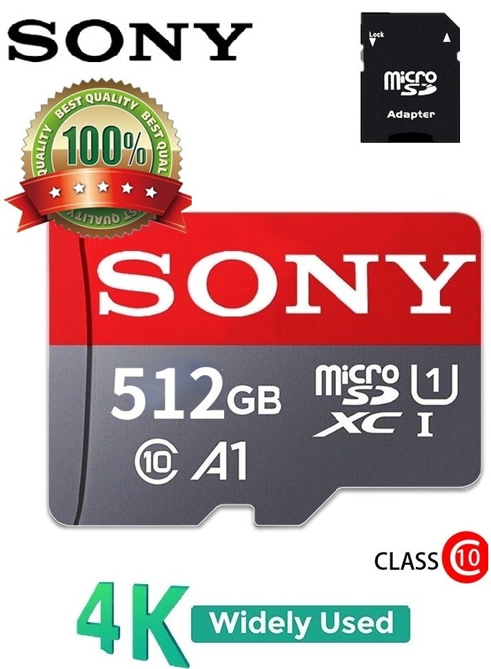 Sony Ultra Fast Speed Micro SD Memory Card Class 10 TF Flash Card Up To 98Mb/s With Adapter 512 GB - Image 1