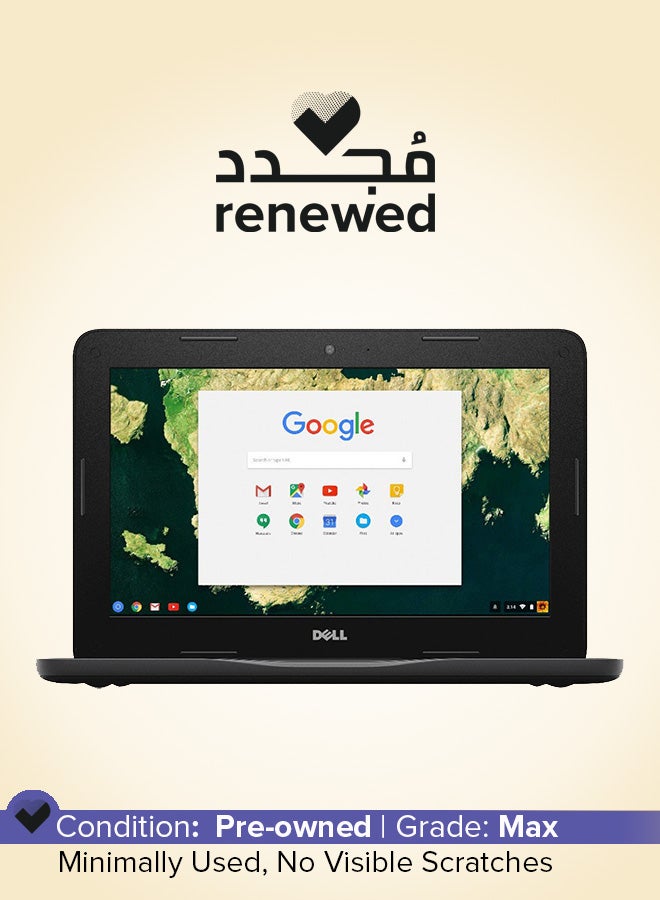 DELL - Renewed - Chromebook 11 3189 2NN30 Convertible Laptop With 11.6-inch IPS Touchscreen Display,Intel Celeron N3060@1.60Ghz Processor/4 GB RAM/32 GB SSD/Intel HD 400 Graphics English Black - Image 1