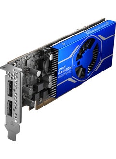 Radeon PRO W6400 Graphics Card, 4GB GDDR6 64-bit Memory, Up to 128 GB/s Memory Bandwidth, 768 Stream Processors, PCIe 4.0 Interface, 6nm RDNA 2 Architecture, 2x DisplayPort 1.4 | 100-506189 ‎Blue, Grey