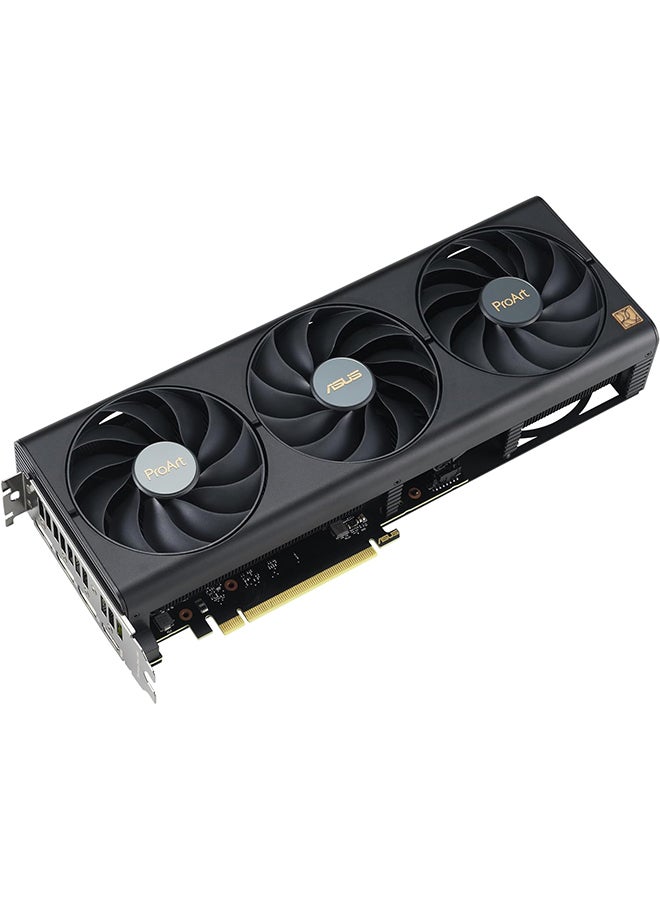 ASUS - ProArt GeForce RTX 4060 Ti OC Graphics Card, 16GB GDDR6 128-bit Memory, 2655 MHz Boost Clock, 18Gbps Memory Speed, 4352 CUDA, PCI E 4.0, 1* HDMI 2.1a / 3* DisplayPort 1.4a | 90YV0JH2-M0NA00 Black - Image 1