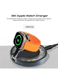 بروميت قاعدة شحن شفافة 2 في 1 بحجم الجيب مع شاحن متوافق مع MagSafe بقدرة 15 واط، وشاحن لساعة Apple بقدرة 3 واط وتصميم قابل للطي  - Image 5