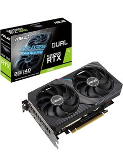 Dual NVIDIA GeForce RTX 3060 V2 OC Edition 12GB GDDR6 Gaming Graphics Card (PCIe 4.0, 12GB GDDR6 Memory, HDMI 2.1, DisplayPort 1.4a, 2-Slot Design, Axial-tech Fan Design, 0dB Technology) Black
