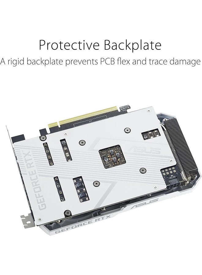 أسوس - بطاقة رسومات الألعاب NVIDIA GeForce RTX 3060 White OC Edition المزدوجة (PCIe 4.0، ذاكرة GDDR6 سعة 8 جيجابايت، HDMI 2.1، DisplayPort 1.4a، تصميم بفتحتين، تصميم مروحة Axial-tech، تقنية 0dB، والمزيد) - Image 1