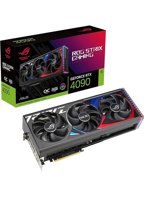 ROG STRIX GAMING RTX 4090 OC Edition Graphics Card, 24GB GDDR6X 384bit Memory, 2610 MHz Engine Clock, 16384 CUDA Cores, 21Gbps Memory Speed, 3.5 Slot, PCI 4.0, OpenGL 4.6 | 90YV0ID0-M0NA00 Black