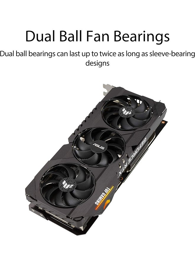 ASUS - TUF Gaming NVIDIA GeForce RTX 3080 V2 OC Edition Graphics Card (PCIe 4.0, 10GB GDDR6X, LHR, HDMI 2.1, DisplayPort 1.4a, Dual ball Fan Bearings, Military-grade Certification, GPU Tweak II) Black - Image 1