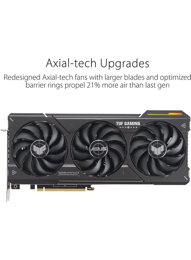 ASUS - TUF Gaming GeForce RTX 4070 OC Edition Graphics Card, 12GB GDDR6X 192-bit Memory, 2550 MHz Boost Clock, 5888 CUDA Cores, 21 Gbps Memory Speed, PCIE 4.0, 2x HDMI, 3x DP | 90YV0IZ0-M0NA00 Black - Image 1