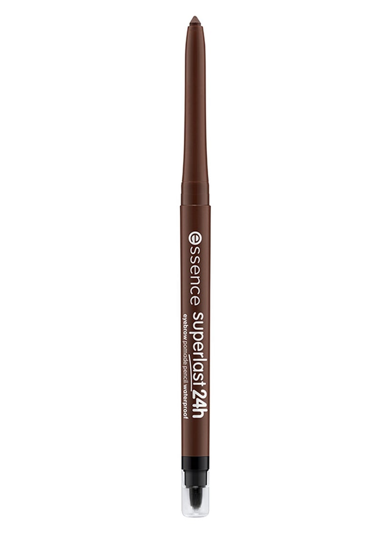 Essence Super Last 24H Eyebrow Pomade Pencil Waterproof | 30 Dark Brown | Long Lasting Retractable Brow Pencil with Silicone Brush & Sharpener | Defines & Shapes Brows | Smooth Application | 0.31g Dark Brown 30 - Image 1