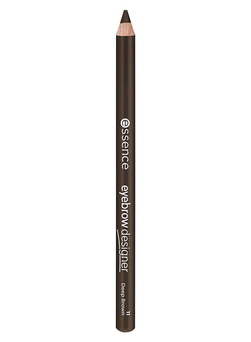 Essence Eyebrow Designer | 11 Deep Brown | Smooth Application | Natural Finish | Defines & Shapes Brows | With Built-In Brush | Long Lasting | Easy To Use Brow Pencil Deep Brown 11 - Image 1
