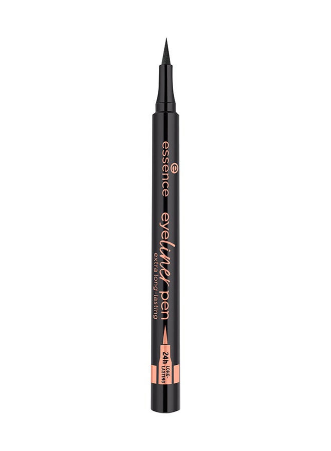 Essence Eyeliner Pen Extra Longlasting | 010 Blackest Black | Deep Black Precision Eyeliner | 24H Waterproof | Easy Glide Felt Tip | Intense Eye Makeup Look | Perfect for Defined & Bold Lines | 1.1 ml Blackest Black 010 - Image 1