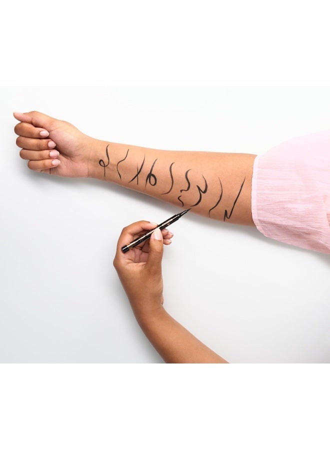 Essence Eyeliner Pen Extra Longlasting | 010 Blackest Black | Deep Black Precision Eyeliner | 24H Waterproof | Easy Glide Felt Tip | Intense Eye Makeup Look | Perfect for Defined & Bold Lines | 1.1 ml Blackest Black 010 - Image 4