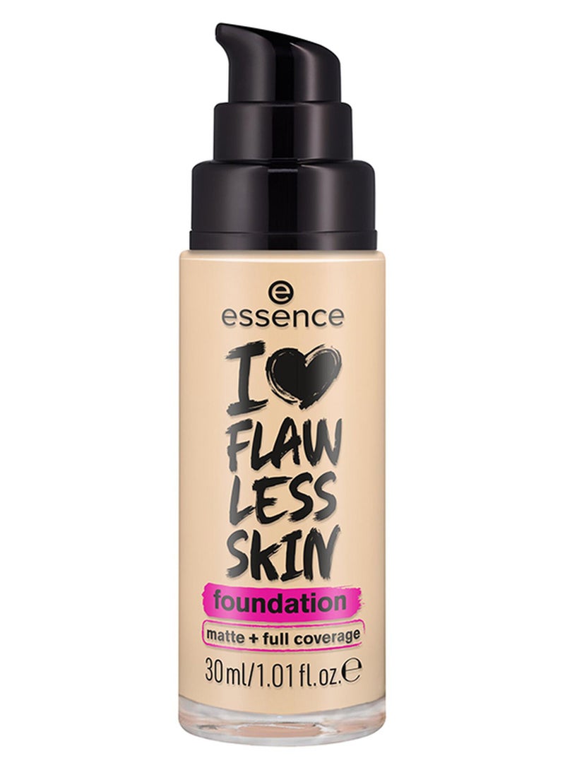 Essence I Love Flawless Skin Foundation | No. 30 Dark Porcelain | Long Lasting Matte Finish | High Coverage | Vegan Oil-Free | SPF 20 with UVA & UVB Filter | Perfume-Free | 30 ml Dark Porcelain 30 - Image 1