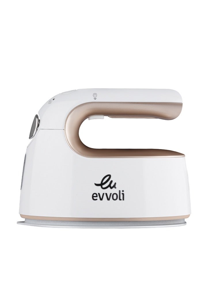 evvoli Portable Travel Garment Steamer With 55 ml 1000 W EVIR-PGS1000G White/Golden  - Image 2