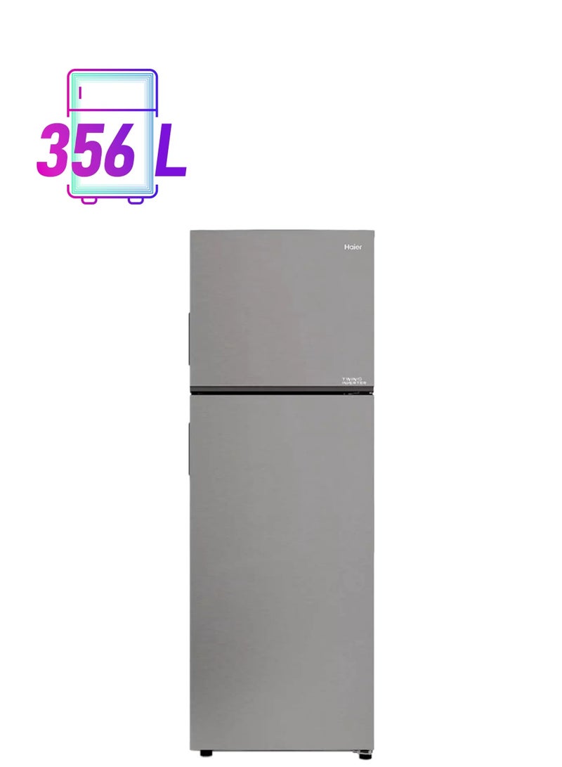 هاير - ثلاجة 9.6 قدم مكعب، فريزر 3 قدم مكعب، عاكس مزدوج 356 لتر HRF-385NS فضي - Image 1