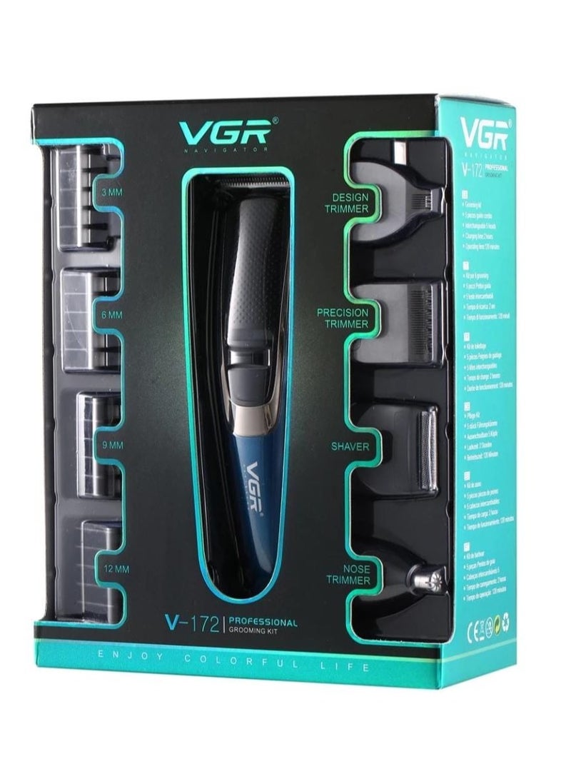 في جي آر مجموعة العناية الشخصية للرجال 6 في 1 باللون الأزرق - Image 2