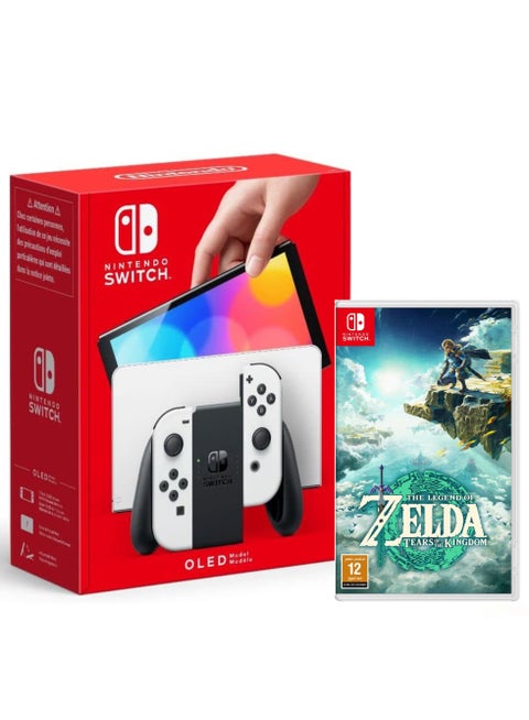 Switch OLED Model - White Joy Con With Legend of Zelda: Tears of the Kingdom (KSA Version)