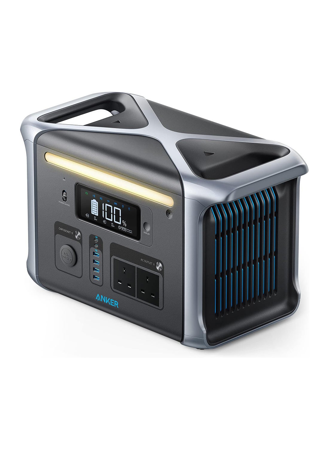 1229 mAh Solix F1200 Portable Power Station, Powerhouse 757, 1500W Solar Generator, 1229Wh Battery Generators For Home Use, Lifepo4 Power Station For Outdoor Camping, And Rvs (Solar Panel Optional) Black 