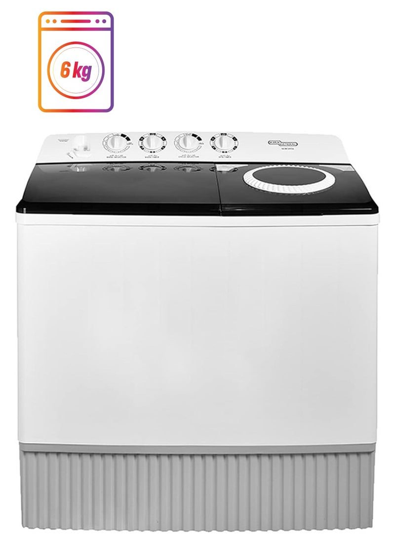 SUPER GENERAL Semi Automatic Washing Machine with Lint Filter| 6 kg 224 kW KSGW66N White  - Image 1