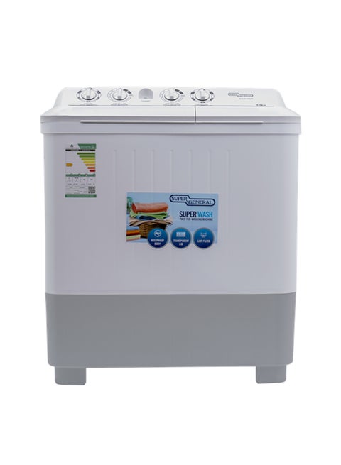 Semi Automatic Twin-Tub Washing Machine with High Efficiency | 10 kg 353 kW KSGW1086N White