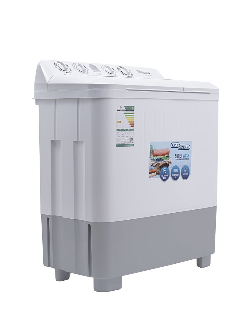 Semi Automatic Twin-Tub Washing Machine with High Efficiency | 10 kg 353 kW KSGW1086N White