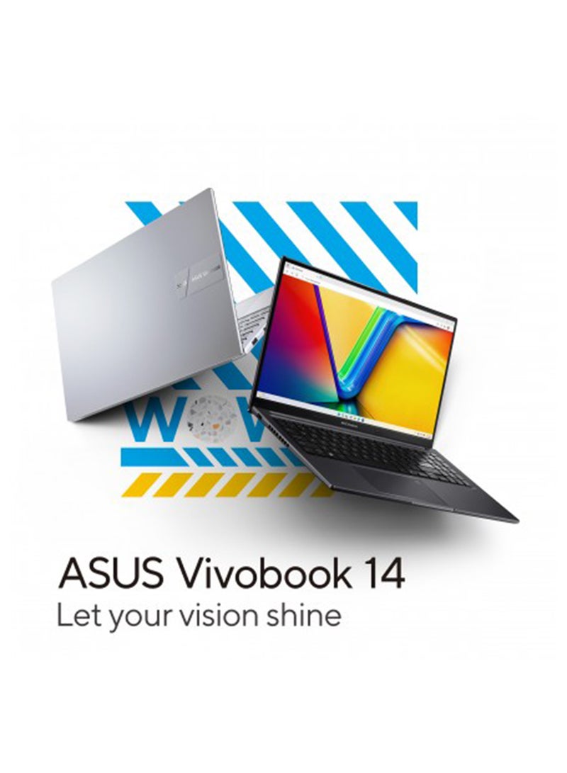 ASUS - Vivobook 14 Powered Intel Core i7-1355U Processor 1.7 GHz 12MB Cache, Up To 5.0 GHz, 10 Cores, 12 Threads With 16GB RAM, 512GB M.2 NVMe PCIe 4.0 SSD, Intel UHD Graphics, 14-Inch FHD English/Arabic Quiet Blue - Image 1