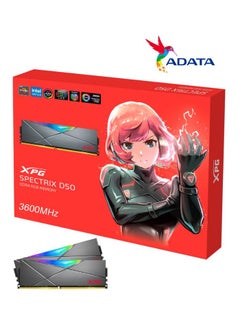 XPG ADATA XPG SPECTRIX DDR4 D50 RGB 16GB (2x8GB) 3600MHz PC4-25600 U-DIMM 288-Pins Desktop Memory CL16 Kit Grey  - Image 1