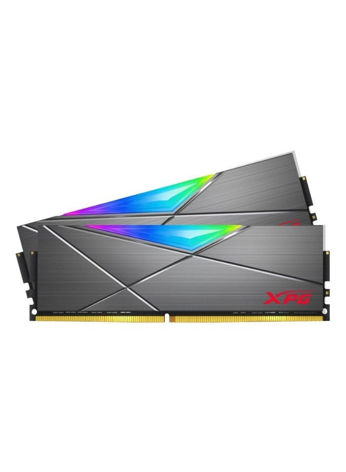 XPG - ADATA XPG SPECTRIX DDR4 D50 RGB 16GB (2x8GB) 3600MHz PC4-25600 U-DIMM 288-Pins Desktop Memory CL16 Kit Grey - Image 1