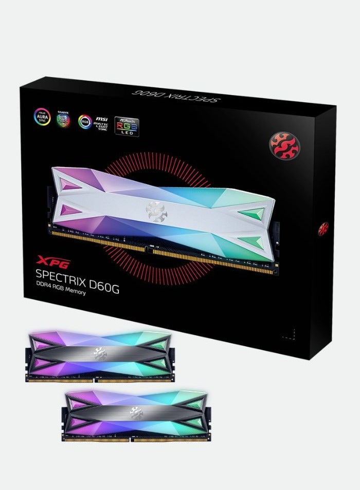 XPG Spectrix D60G 16GB (2x 8GB) DDR4 3600MHz RGB Gaming PC RAM - AX4U36008G18I-DT60 Black - Image 1