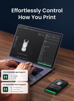 Anker Make M5C 3D Printer, 500 mm/s High-Speed Printing, All-Metal Hotend, Supports 300℃ Printing, Control via Multi-Device, Intuitive, 7×7 Auto-Leveling, 220×220×250 mm Print Volume Grey  - Image 5