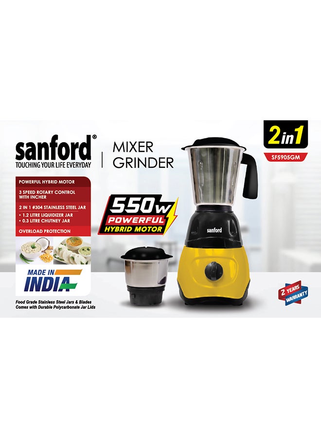 سانفورد خلاط مطحنة 2 في 1 (صنع في الهند) 1.2 L 550 W SF5905GM BS A - Image 5