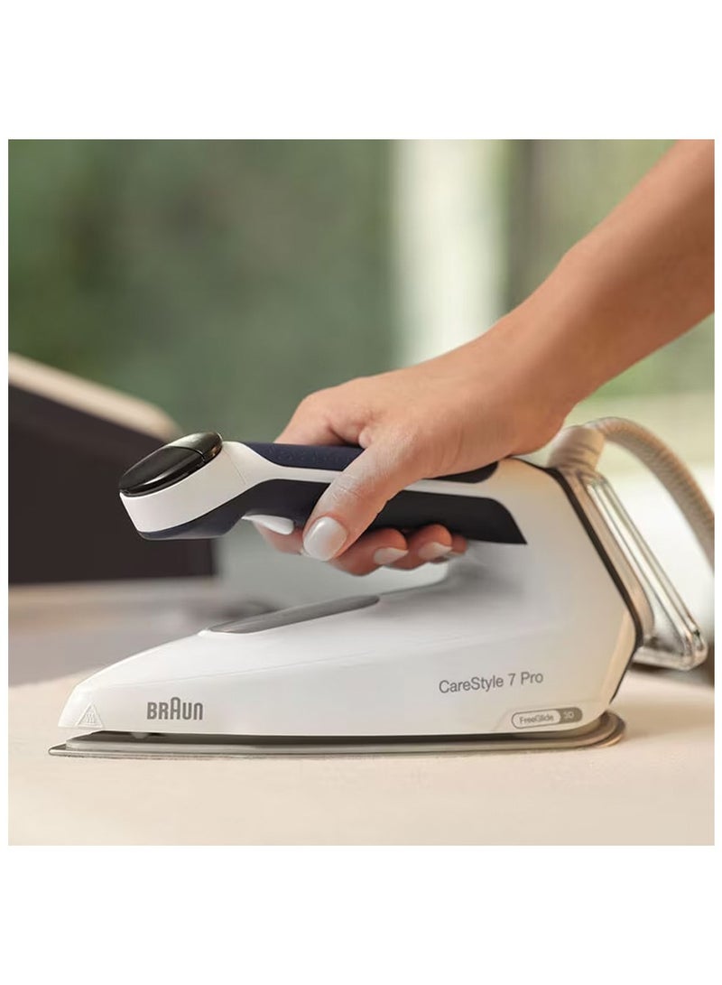 BRAUN - CareStyle 7 Pro Steam Generator Iron, 2 ltr tank, iCare mode, Eloxal Plus, Turbo mode, 8 BarPump Pressure 2 L 2700 W IS 7282 Blue - Image 1