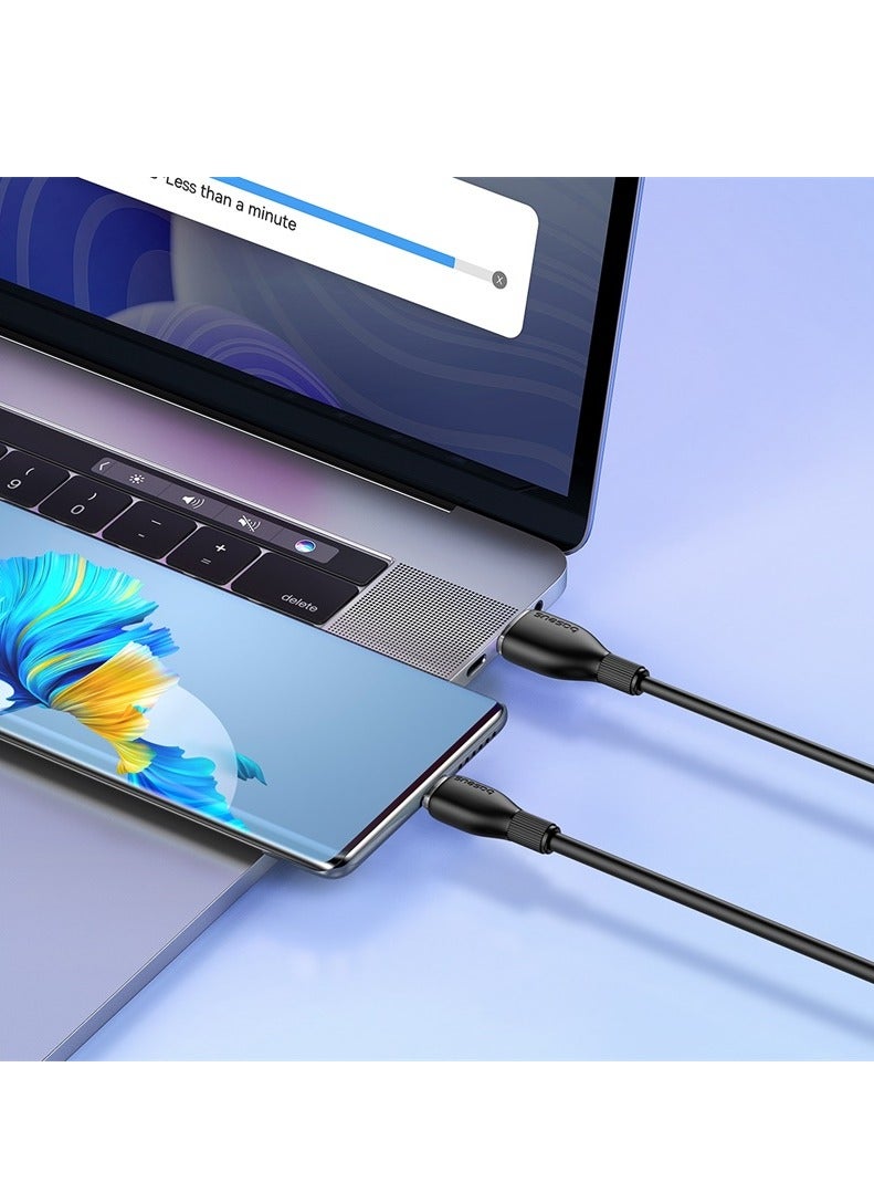Baseus - 100W USB A To USB C Charger Cable,(1.2M) 6A PD Fast Charging Data Cable Type C Cable For iPhone 15/15 Plus/15 Pro Max/MacBook Pro Samsung S22/21/20/Note20 And All Type-C Mobile Phone Black - Image 1