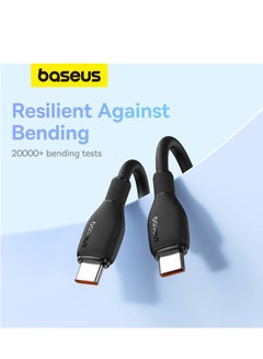 Baseus 100W USB C To USB C Charger Cable [1.2m 5A] , Type C iPhone 15 Fast Charging Cable Compatible With MacBook Pro, iPad Pro/Air, iPhone 15/15 Plus/15 Pro Max, Galaxy S23+/S23 Ultra, And More Black  - Image 4