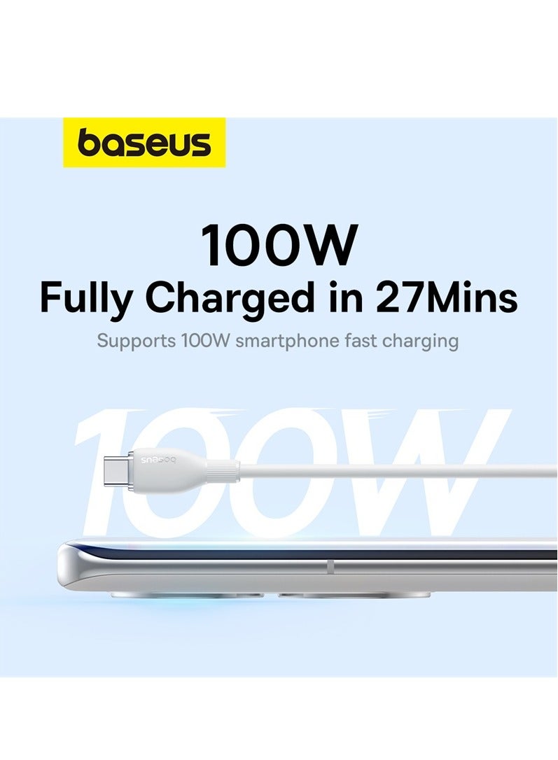 100W USB A To USB C Charger Cable, (1.2M) 6A PD Fast Charging Data Cable Type C Cable For iPhone 15/15 Plus/15 Pro Max/MacBook Pro Samsung S22/21/20/Note20 And All Type-C Mobile Phone White