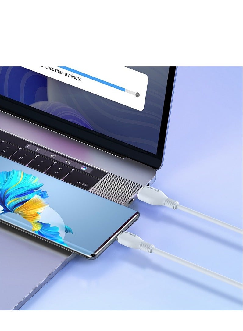 100W USB A To USB C Charger Cable, (1.2M) 6A PD Fast Charging Data Cable Type C Cable For iPhone 15/15 Plus/15 Pro Max/MacBook Pro Samsung S22/21/20/Note20 And All Type-C Mobile Phone White