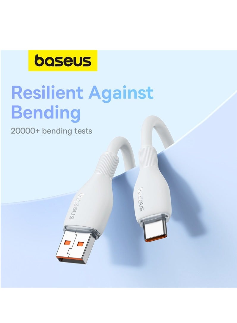 Baseus 100W USB A To USB C Charger Cable, (1.2M) 6A PD Fast Charging Data Cable Type C Cable For iPhone 15/15 Plus/15 Pro Max/MacBook Pro Samsung S22/21/20/Note20 And All Type-C Mobile Phone White  - Image 4