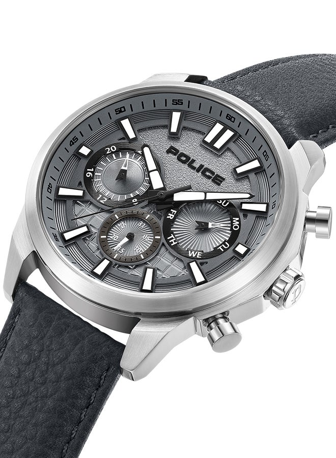 بوليس ساعة يد كرونوغراف دائرية الشكل من الجلد للرجال PEWJF0021001 - 44 ملم - Image 4