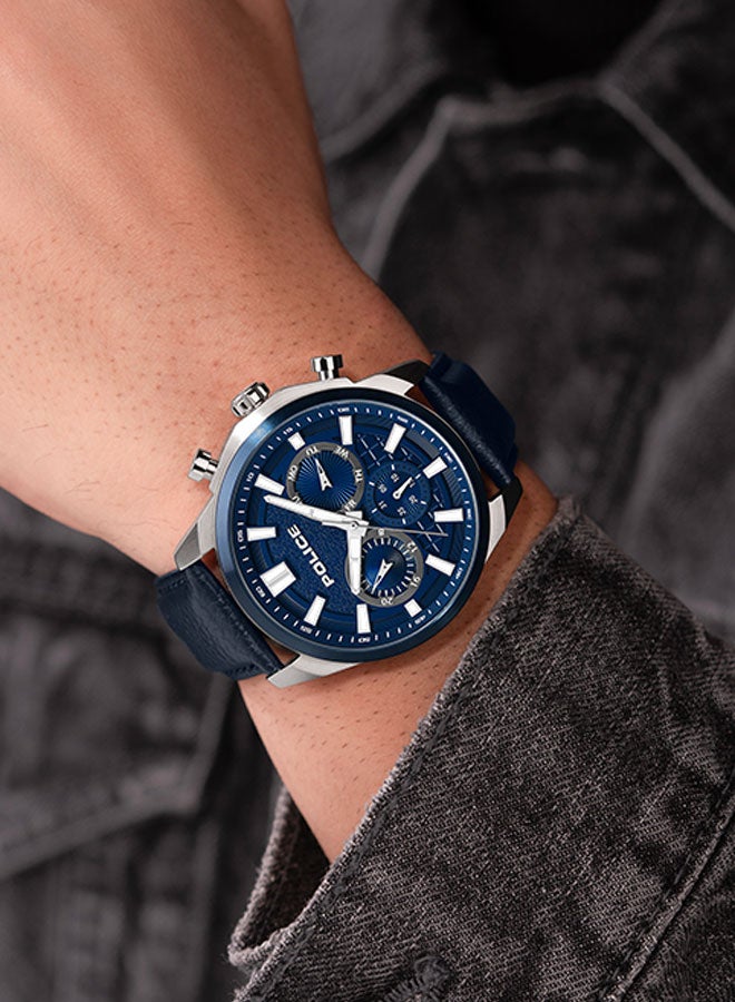 بوليس ساعة يد كرونوغراف دائرية الشكل من الجلد للرجال PEWJF0021041 - 44 ملم - Image 5