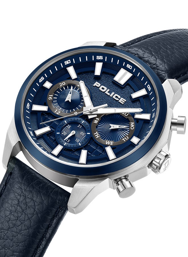 بوليس ساعة يد كرونوغراف دائرية الشكل من الجلد للرجال PEWJF0021041 - 44 ملم - Image 4