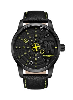 Men's Analog Round Shape Leather Wrist Watch PEWJA0022101 - 46 Mm