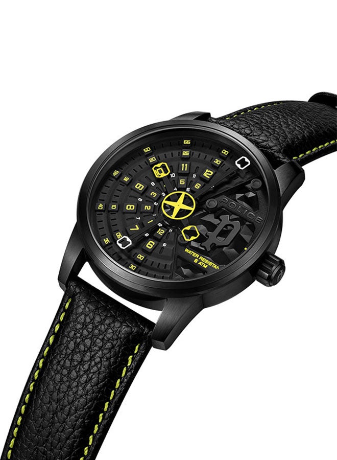 POLICE - Men's Analog Round Shape Leather Wrist Watch PEWJA0022101 - 46 Mm - Image 1