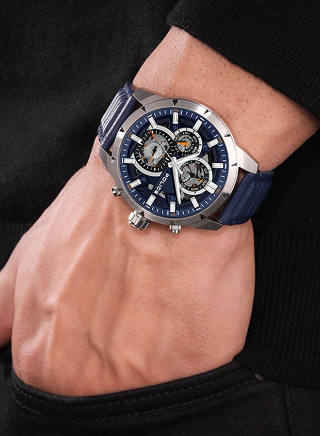 بوليس ساعة يد كرونوغراف جلدية دائرية الشكل للرجال PEWJF0021801 - 45 ملم - Image 5