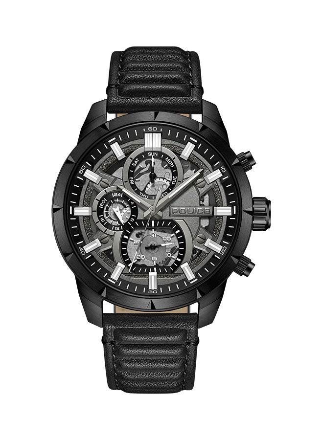 POLICE Men's Chronograph Round Shape Leather Wrist Watch PEWJF0021803 - 45 Mm  - Image 1