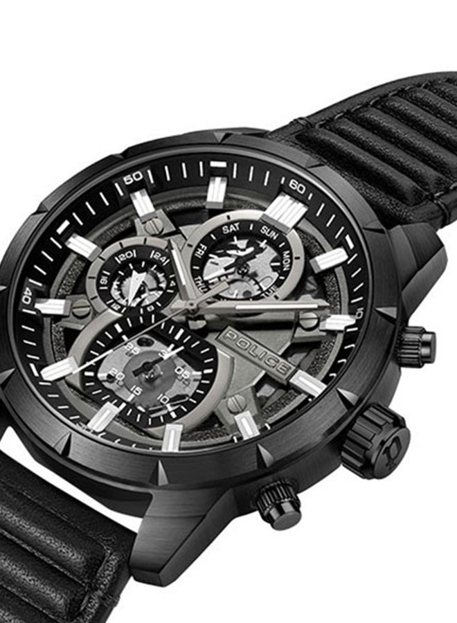 POLICE Men's Chronograph Round Shape Leather Wrist Watch PEWJF0021803 - 45 Mm  - Image 4