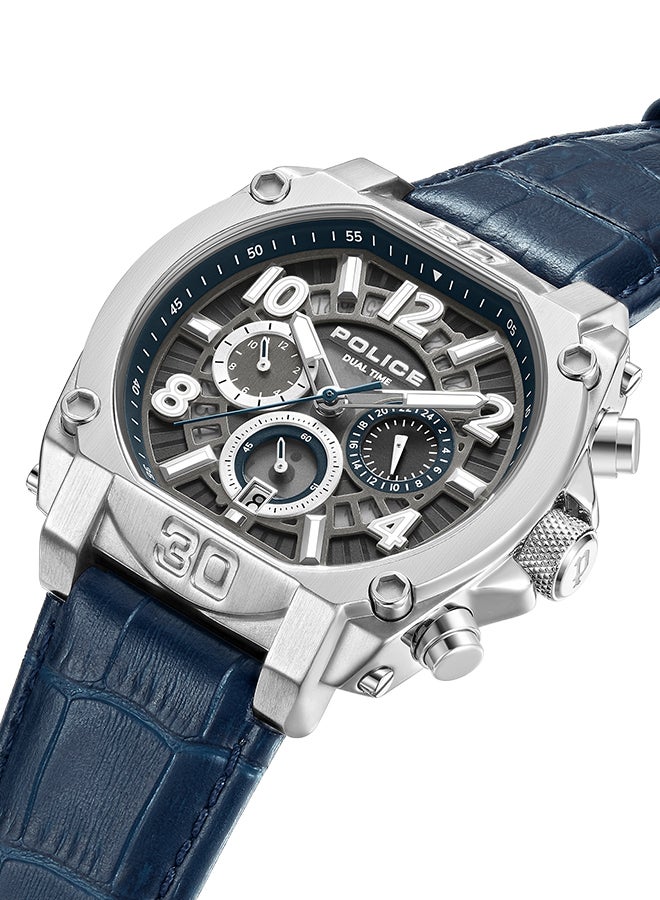 بوليس ساعة يد كرونوغراف جلدية دائرية الشكل للرجال PEWJF0021901 - 45 ملم - Image 4