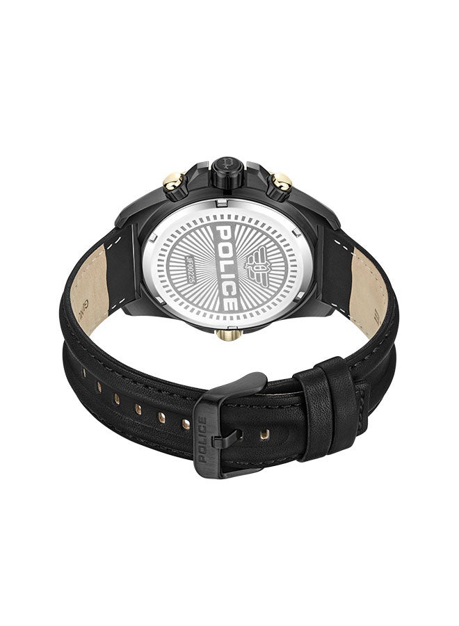 بوليس ساعة يد كرونوغراف جلدية دائرية الشكل للرجال PEWJF0022501 - 46 ملم - Image 3