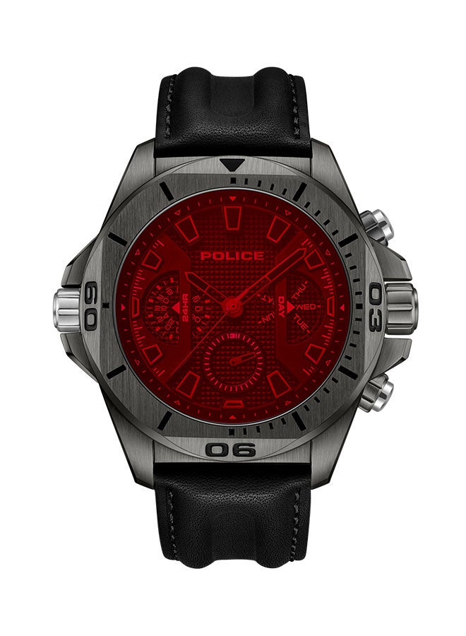 POLICE - Men's Chronograph Round Shape Leather Wrist Watch PEWJF0022502 - 46 Mm - Image 1