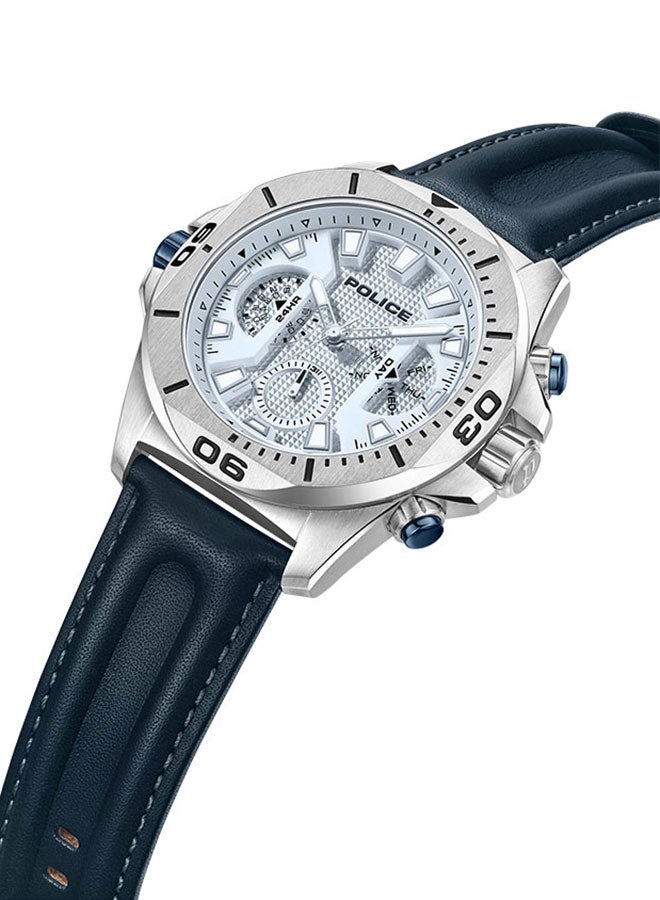 POLICE Men's Chronograph Round Shape Leather Wrist Watch PEWJF0022503 - 46 Mm  - Image 2