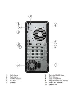 HP 290 G9 Desktop Pro Tower With Intel Core i3-12100 Processor/4GB Ram/256GB SSD/DOS(Without Windows)/Intel UHD Graphics 730 With DVD-Writer, Wi-Fi Bluetooth Black  - Image 5
