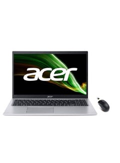 كمبيوتر محمول أسباير 3 A315-58-34X1 بشاشة FHD مقاس 15.6 بوصة، ومعالج Core i3-1115G4/ وذاكرة وصول عشوائي سعة 4 جيجابايت/ ومحرك أقراص SSD سعة 256 جيجابايت/DOS (بدون نظام التشغيل Windows)/ورسومات Intel UHD مع ماوس لاسلكي مجاني باللغة الإنجليزية/العربية فضي نقي