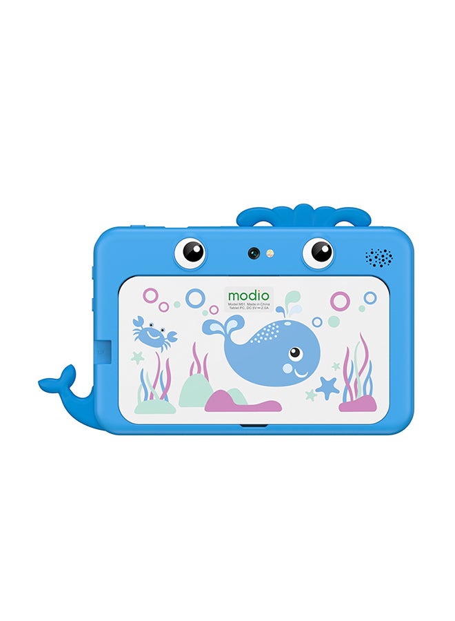 موديو جهاز لوحي للأطفال M51 أزرق بذاكرة وصول عشوائي 3 جيجابايت وذاكرة داخلية 16 جيجابايت وواي فاي - إصدار عالمي مع مجموعة أدوات مدرسية صغيرة - Image 1